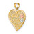 14k Two-tone White Rhdoium DADDYS LITTLE GIRL Filigree Heart Charm