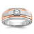 14k Two-tone White/Rose Gold IBGoodman Men's Satin Diamond Ring Mounting