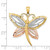 14k Two-tone with White Rhodium Dragonfly w/Beaded D/C Wings Charm