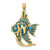 14K w/ Blue Enamel ANGELFISH Charm