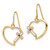 14K w/ Enamel Cross Heart Dangle Earrings