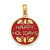 14K w/ Enamel HAPPY HOLIDAYS w/ Holly On Round Disc Charm