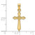 14K w/ Engraved Edges Cross Charm
