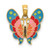14K w/ Multi-Color Enamel Butterfly Charm