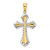 14K w/ Rhodium and D/C Reversible Cross Charm