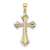 14K w/ Rhodium and D/C Reversible Cross Charm