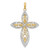 14K W/ Rhodium Beaded Filigree Cross Charm