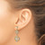 14k w/ Rhodium D/C Flower & Heart Dangle Earrings