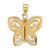 14k w/ Rhodium Diamond-cut Butterfly Charm - K9-C92D74AC-3477