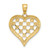 14k w/ Rhodium Edge Diamond-cut Heart Charm