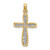 14k w/ Rhodium Filigree Cross Charm