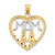 14k w/ Rhodium MOM Heart with 2 Kids Charm