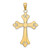 14K W/ Rhodium Scalloped Edges Cross Charm