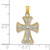 14K W/ Rhodium Textured Cross Charm - K9-B40A3CFB-3976