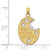14k w/ Rhodium WISH DREAM BELIEVE Moon and Stars Charm