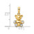 14k w/ White Rhodium 3D Diamond-cut Teddy Bear Pendant