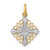14K w/Rhodium and  D/C Filigree Medallion Charm