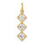 14K w/Rhodium and D/C 3 Diamond Shapes Charm