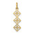 14K w/Rhodium and D/C 3 Diamond Shapes Charm