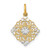 14K w/Rhodium and D/C Filigree Medallion Charm