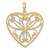 14k w/Rhodium and Filigree Heart Charm