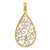 14K w/Rhodium Beaded Filigree D/C Teardrop Charm - K9-14A5B2FF-8707