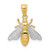 14k w/Rhodium Bee Pendant