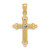 14k w/Rhodium Budded Cross Pendant - C3-D4551F0C-4462