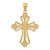 14K w/Rhodium Budded Cross Pendant - K3-92202032-4400