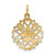 14K w/Rhodium Center Flower and Heart Charm