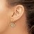 14K w/Rhodium Cross In Center Heart Earrings