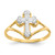14k w/Rhodium Cross Ring