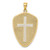 14K w/Rhodium Cross Shield W/ Joshua 1:9 On Reverse Charm