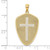 14K w/Rhodium Cross Shield W/ Joshua 1:9 On Reverse Charm