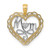 14k w/Rhodium Cut-Out MOM In Scallop Heart Charm