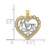 14k w/Rhodium Cut-Out MOM In Scallop Heart Charm