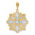 14K w/Rhodium D/C and Filigree Flower Charm