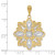 14K w/Rhodium D/C and Filigree Flower Charm