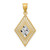 14K w/Rhodium D/C Diamond Shape Charm