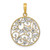 14K w/Rhodium D/C Filigree Round Charm
