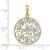14K w/Rhodium D/C Filigree Round Charm