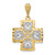 14K w/Rhodium D/C Heart Cross Charm
