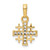 14K w/Rhodium D/C Jerusalem Cross Pendant