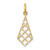 14K w/Rhodium D/C Small Criss-Cross Charm
