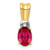 14k w/Rhodium Diamond and .66 Oval Ruby Pendant