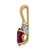 14k w/Rhodium Diamond and .66 Oval Ruby Pendant