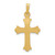 14K w/Rhodium Diamond Fleur De Lis Cross Pendant