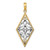 14K w/Rhodium Diamond Shape Cut-Out Filigree Charm