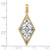 14K w/Rhodium Diamond Shape Cut-Out Filigree Charm