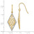 14K w/Rhodium Diamond Shape Filigree Dangle Earrings